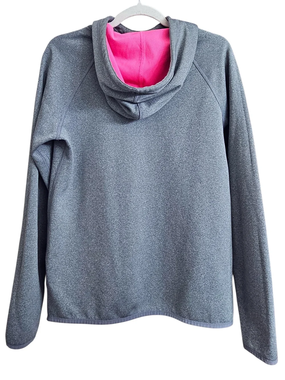 Nike Neon Pink & Gray Just Do It Graphic Pullover Hooded Sweatshirt Small